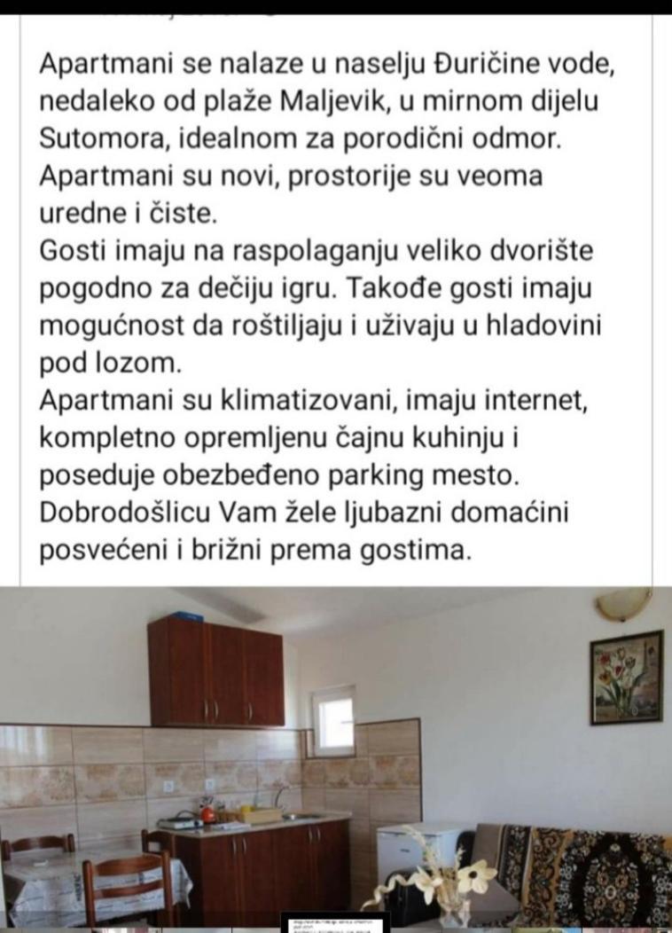 Apartmani Joca Sutomore Extérieur photo